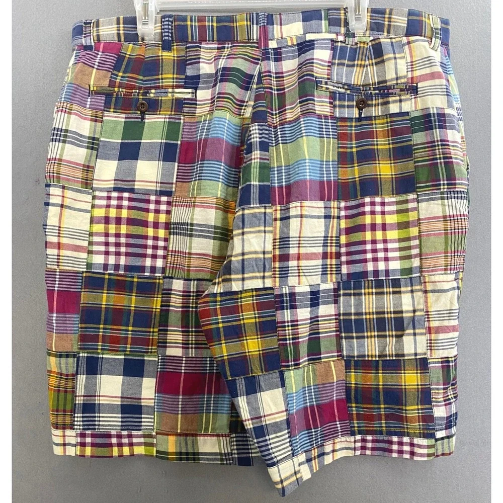 Vintage Polo Ralph Lauren Mens 38 Prospect Patchwork Madras Shorts Multi Plaid